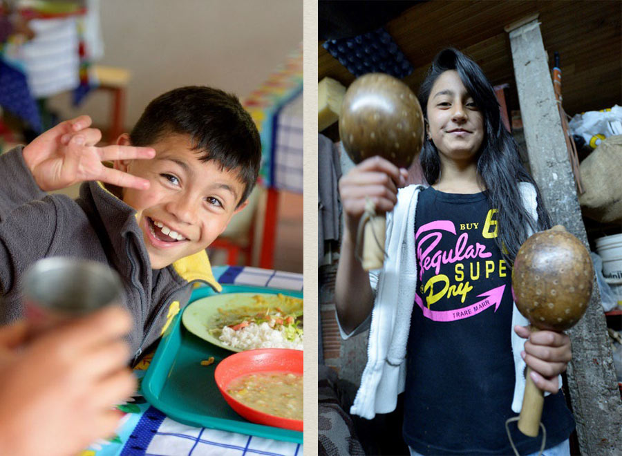 Enjoying food and making music