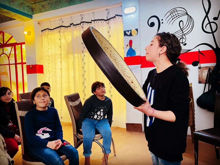 Kinder beim Musik-Workhop